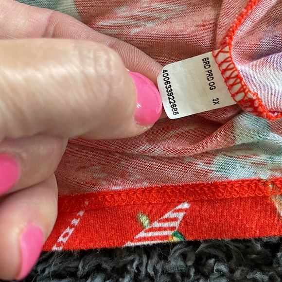 APT 9 SIZE 3X SHORT SLEEVE RED/ORANGE BLOUSE, V NECK, SOFT - Picture 10 of 10